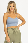 LIGHT BLUE SPAGHETTI STRAP RIBBED CROP *BACK IN STOCK*