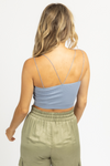 LIGHT BLUE SPAGHETTI STRAP RIBBED CROP *BACK IN STOCK*