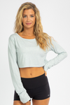 BLUE THUMBHOLE CROP