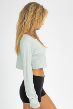 BLUE THUMBHOLE CROP