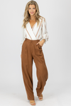 BROWN HIGH WAISTED WIDE LEG TROUSERS *BACK IN STOCK*