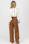 BROWN HIGH WAISTED WIDE LEG TROUSERS *BACK IN STOCK*