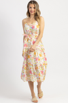 BUTTERCUP MULTIFLORAL LACEY MIDI DRESS