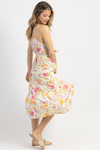 BUTTERCUP MULTIFLORAL LACEY MIDI DRESS