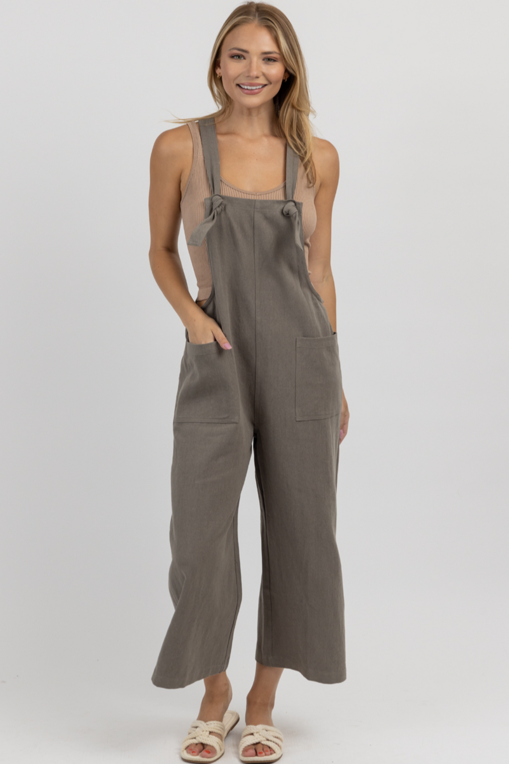 CHARCOAL COTTON LINEN JUMPSUIT *BACK IN STOCK*