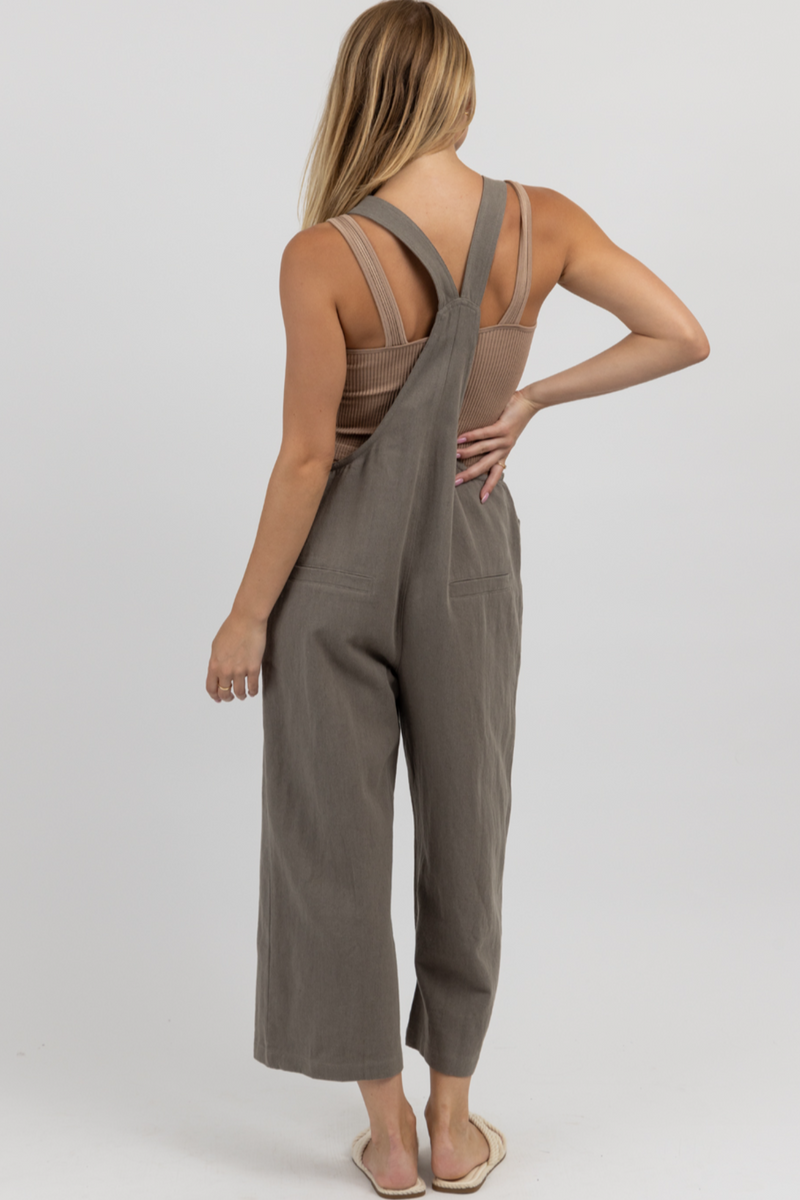 CHARCOAL COTTON LINEN JUMPSUIT *BACK IN STOCK*