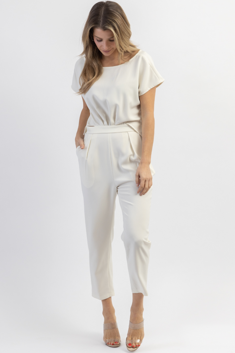 CREAM TOP + BOTTOM JOINT JUMPSUIT *BACK IN STOCK*