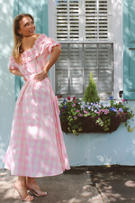 DREAMSTATE PINK GINGHAM MAXI DRESS