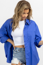 ROYAL BLUE RELAXED BUTTON DOWN