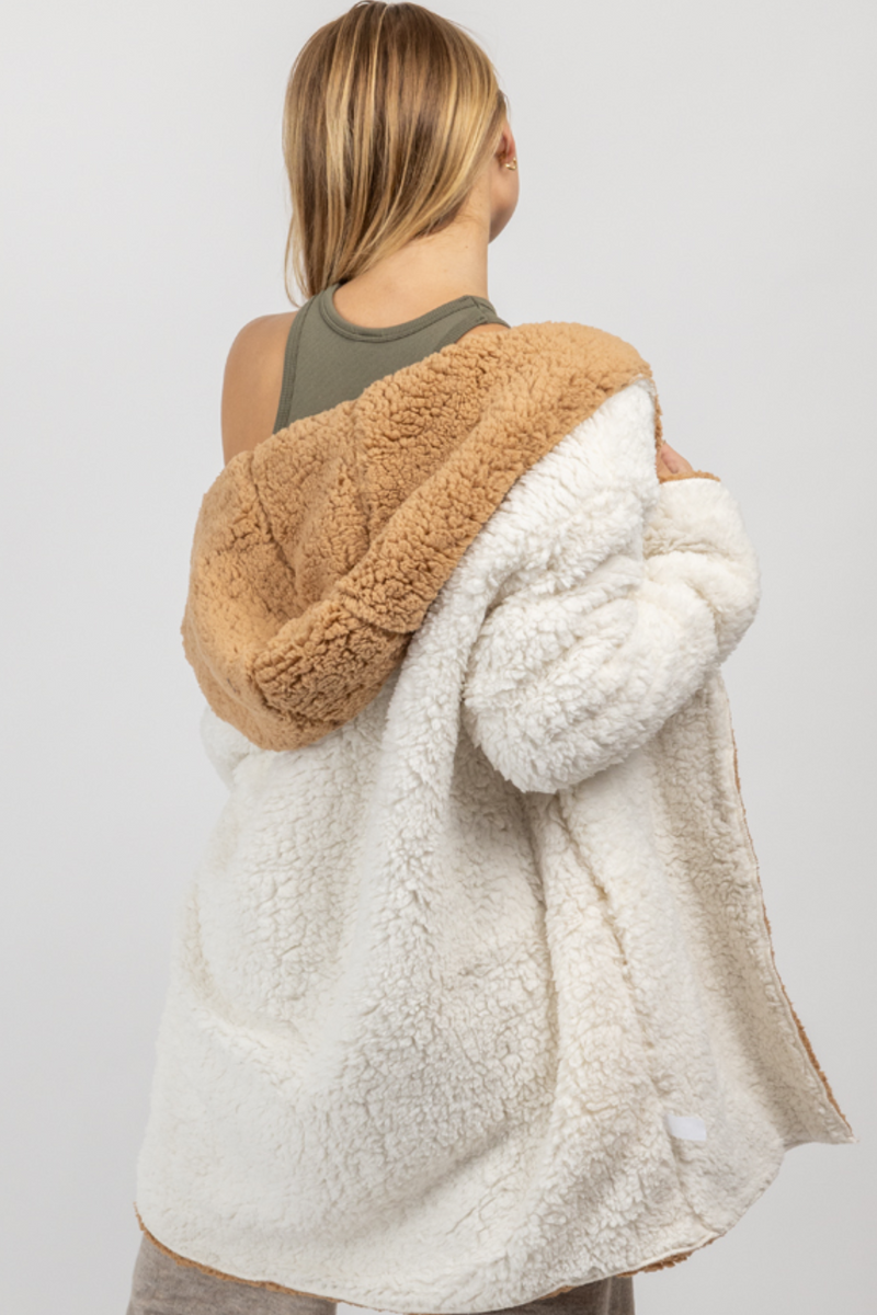 Reversible hooded teddy jacket sales