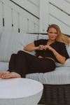 FLOAT ON BLACK COLLAR PANT SET *BACK IN STOCK*