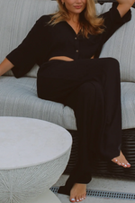 FLOAT ON BLACK COLLAR PANT SET *BACK IN STOCK*