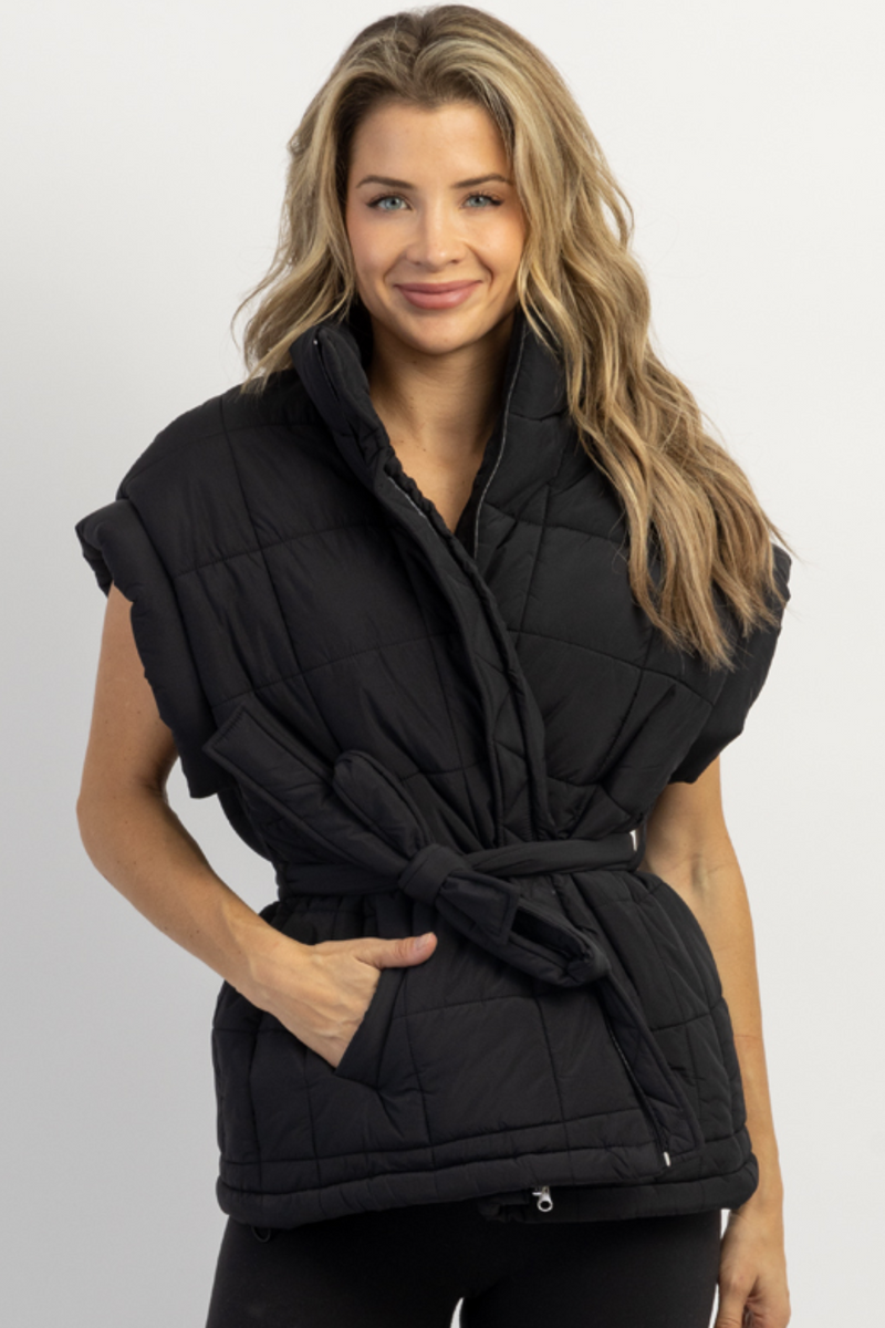 AVALON TIE QUILTED PUFFER VEST *BACK IN STOCK*