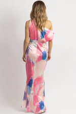 GAIA PINK WATERCOLOR MAXI DRESS *BACK IN STOCK*