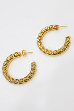 14K GOLD THICK TWISTED HOOPS