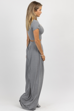 BUTTER SOFT HEATHER GREY PALAZZO PANT SET *BACK IN STOCK*