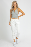 GREY BUTTON FRONT TANK