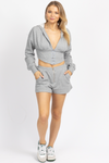 GREY HOOK + EYE HOODED LOUNGE SET