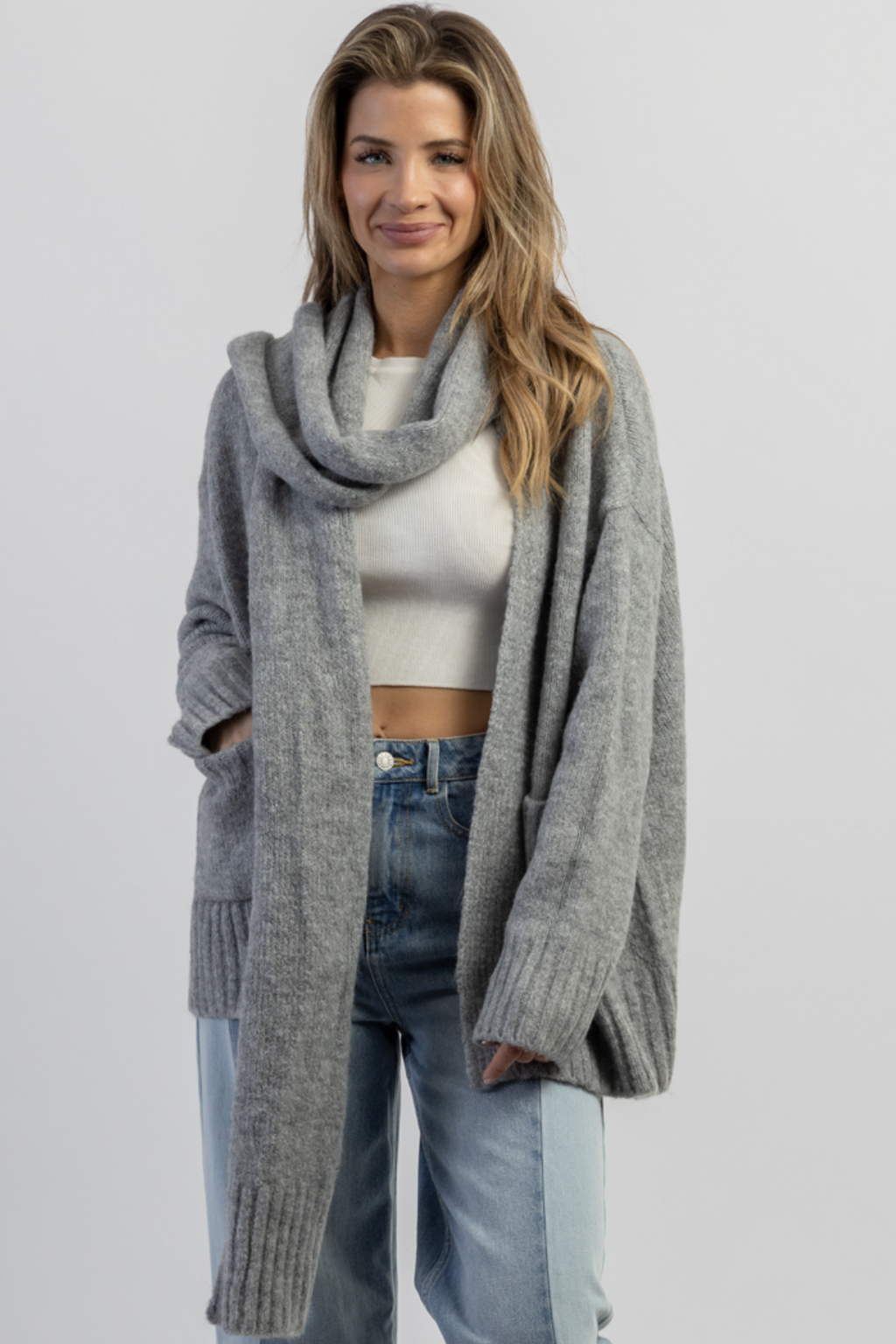 Scarf cardigan discount