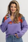 HIT THE SLOPES LILAC ZIP SWEATER