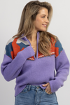 HIT THE SLOPES LILAC ZIP SWEATER