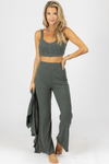 OLIVE RIBBED 3-PIECE CARDIGAN SET *BACK IN STOCK*