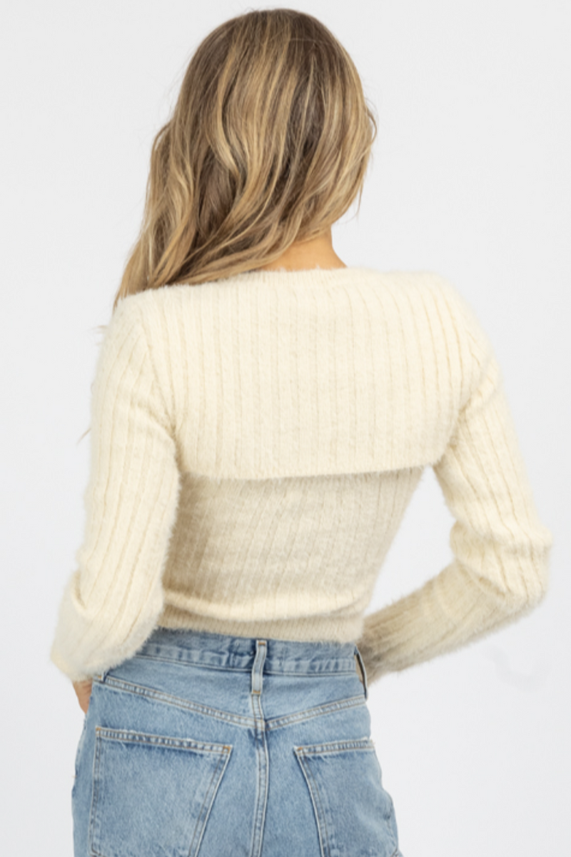 BUTTERCREAM FUZZY TWO PIECE SWEATER TOP *BACK IN STOCK*