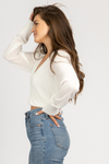 WHITE LAYERED ATTACHED KNIT TOP