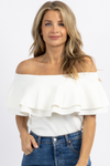 IVORY KAILA OFF SHOULDER SWEATER TOP