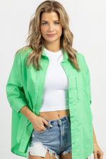 KELLY GREEN RELAXED BUTTON DOWN