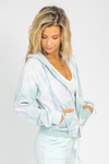 LILAC + BLUE ZIPPERED HOODIE