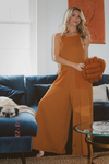 MOXIE RUST RELAXED COTTON JUMPSUIT
