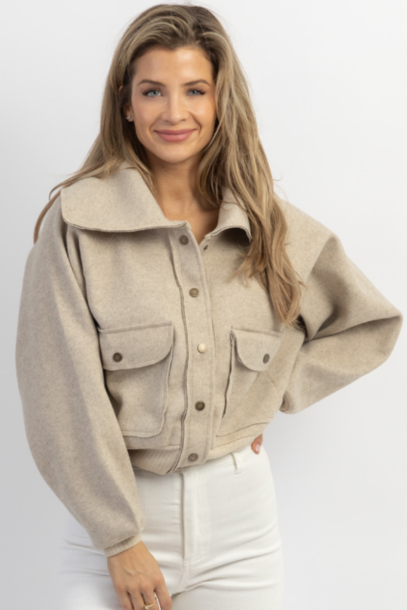 VENICE SNAP BUTTON COLLARED JACKET