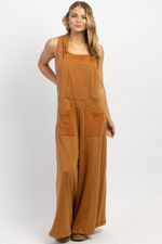 MOXIE RUST RELAXED COTTON JUMPSUIT