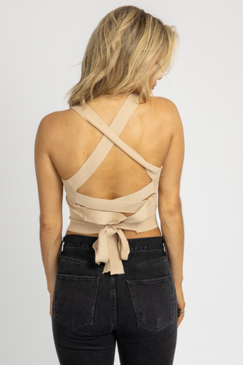 NUDE TIE BACK KNIT CAMI *BACK IN STOCK*