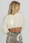 IVORY PUFF SLEEVE BUBBLE CROP TOP