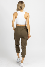 OLIVE CARGO RELAXED JOGGERS