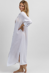 BRIGHT WHITE GAUZE MAXI SHIRT DRESS