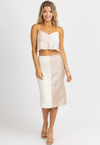 PINK + WHITE SATIN COLOR BLOCK MIDI SET