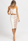 PINK + WHITE SATIN COLOR BLOCK MIDI SET