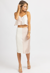 PINK + WHITE SATIN COLOR BLOCK MIDI SET