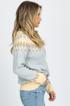 POWDER BLUE + CREAM PATTERNED SWEATER *BACK IN STOCK*