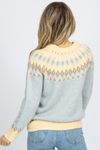 POWDER BLUE + CREAM PATTERNED SWEATER *BACK IN STOCK*
