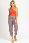 RED + NAVY STRIPED JOGGERS