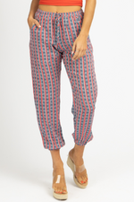 RED + NAVY STRIPED JOGGERS