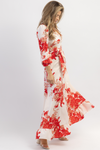 RITZY RED FLORAL MAXI DRESS