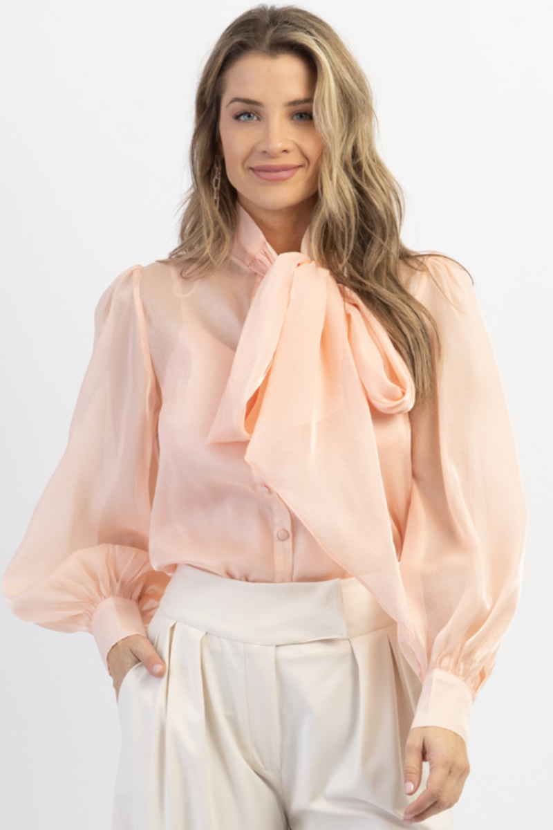 ROSEY BISOUS ORGANZA BOW BLOUSE