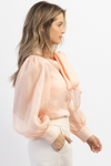 ROSEY BISOUS ORGANZA BOW BLOUSE