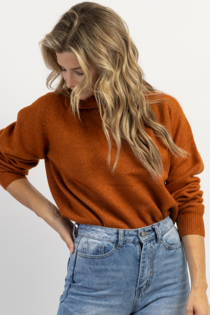 RUST ROBIN POLO SWEATER