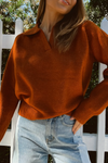 RUST ROBIN POLO SWEATER
